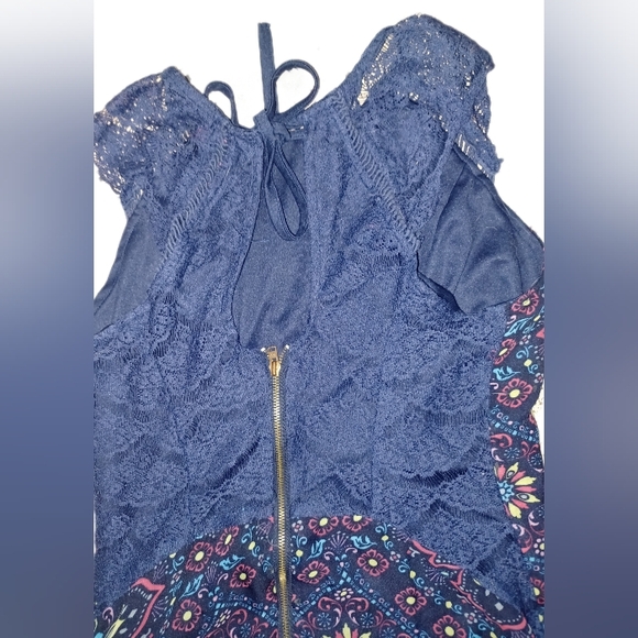 Its Pink Navy Blue Mini Dress With Colorful Design Sleeveless Size Small - Picture 6 of 11